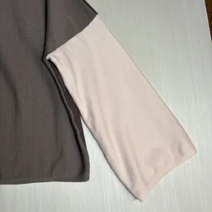 Miou Muse Brown Cream Colorblock Oversized Knit Sweater Wide Sleeve M MMT1529 thumbnail 3