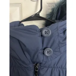 Columbia Navy Fur Hooded Puffer Jacket Coat Medium Thermal Coil thumbnail 3