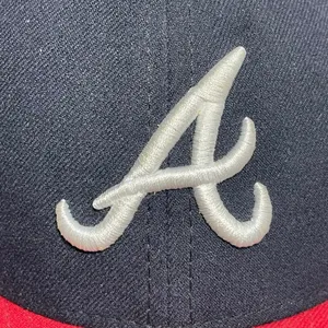 New Era Atlanta Braves On-Field 59Fifty Navy/ Red Embroidered Fitted Cap Hat 7.5 thumbnail 3
