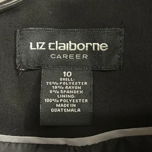 Liz Claiborne Career Black One‎ Button Blazer Women Size 10 thumbnail 3