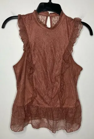 Express dusty rose ruffle blouse size small‎ thumbnail 1