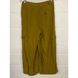 Madewell Sz 12 Olive Green Harlow Wide Leg High Rise Viscose Cargo Pants solid thumbnail 5