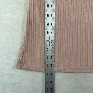 Reformation Womens Pink Ribbed Square Neck Tencel Modal Short Sleeve Top Medium thumbnail 5