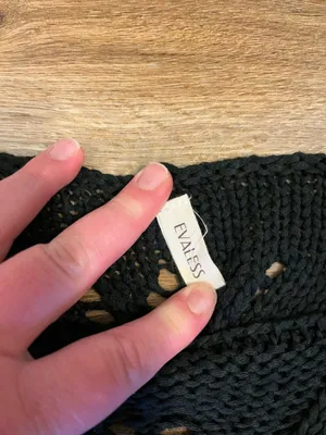 Open-Knit Scoop Neck Sweater in Black thumbnail 4