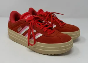 Adidas VL Court Bold Platform Sneaker Red Pink Suede Low Top Women Size 7 thumbnail 1