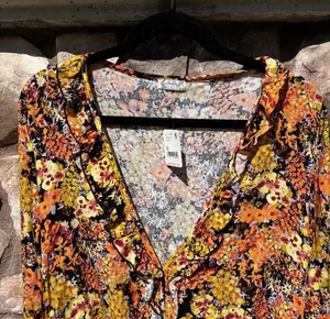 Free People Heatwave Floral Bodysuit Size Medium Boho Ruffle Bell Sleeve NWT thumbnail 3