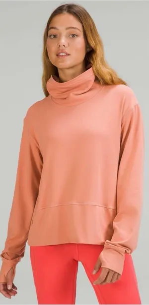 Lululemon Ready to Rulu Pullover Pink Savannah Rulu Funnel Neck Size 6 thumbnail 1