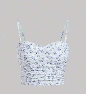 SHEIN MOD Ditsy Floral Print Ruched Cami Top thumbnail 1