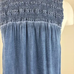 Free People Ruffle me up blue sleeveless top thumbnail 6