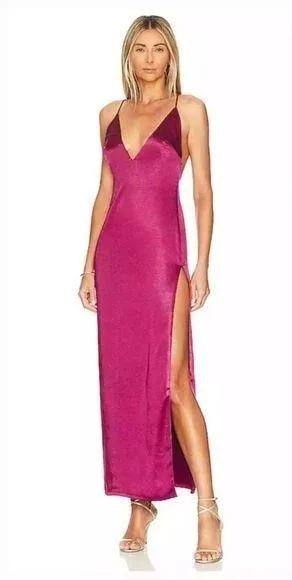 Revolve - MORE TO COME Regina Maxi Dress in Fuchsia Size S thumbnail 1