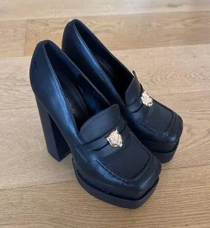 Public Desire - Effy Platform Oxford Shoes in Black & Gold thumbnail 1