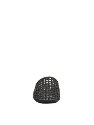 NWT Franco Sarto Toba Mule Slip On Square Toe J8092S1 Black Woven 9M thumbnail 2
