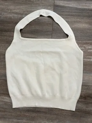 Abercrombie & Fitch Elevated Knit Halter Tank White Size XL Summer Essential thumbnail 4