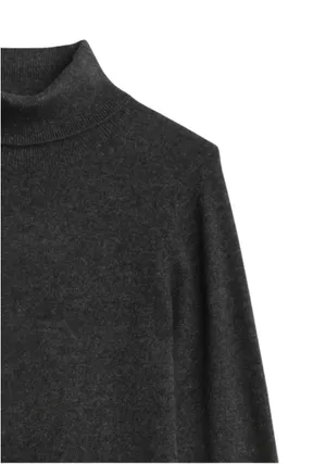Lusso Cashmere Dark Grey Turtleneck Sweater Dress thumbnail 4