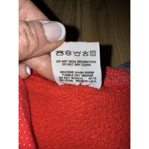 VTG Fruit of the Loom Women's L‎ Large Sweatshirt USA Flag Hood Ribbon Tie thumbnail 3