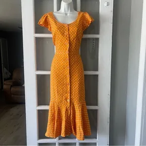 Rachel Parcell Yellow Polka Dot Midi Dress thumbnail 5