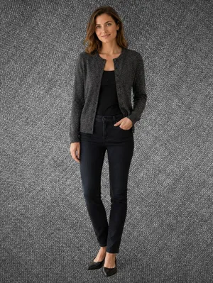 Gap Black Silver Metallic Sparkle Button Front Cardigan thumbnail 2