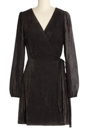 ModCloth Secretly Spotted Wrap Dress Size L thumbnail 1