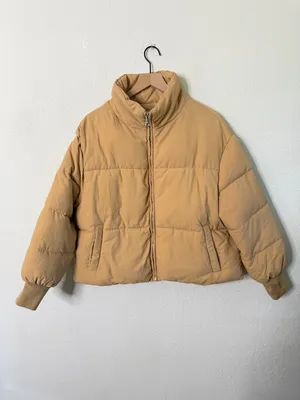 Lovers & Friends‎ Revolve Jillian Puffer Jacket Nude Full Zip Womens Size L thumbnail 5