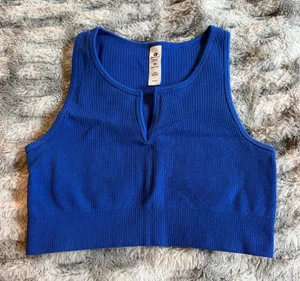 90 Degrees by Reflex Seamless Raya Crop Tank - Blue M thumbnail 1