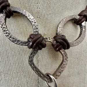 Silpada Sterling Silver & Leather Coin Pearl Necklace thumbnail 5