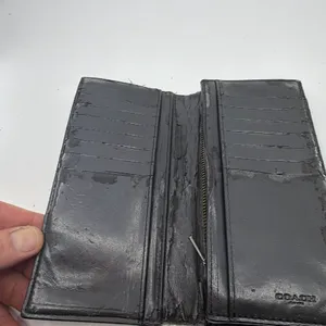 Coach Signature Coated Canvas Slim Black Wallet thumbnail 5