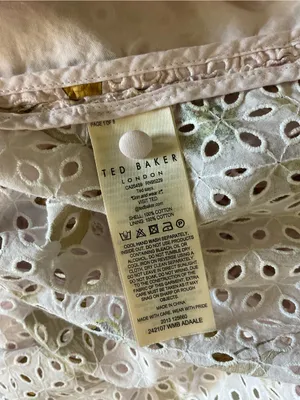 Ted Baker Floral Eyelet Ruffle V-Neck Top - Pink‎ & Olive thumbnail 3