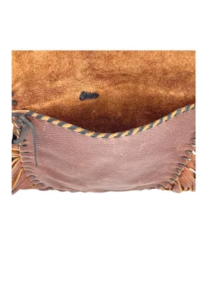 Vintage: OOAK Handmade ☀︎︎ Fringe Whipstitiched Medicine Bag ☀︎︎ Brown Leather thumbnail 7