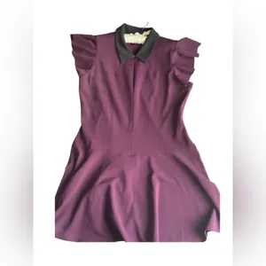 Tommy Hilfiger Size 14 Elegant Purple/Plum Dress with Black Collar‎ thumbnail 2