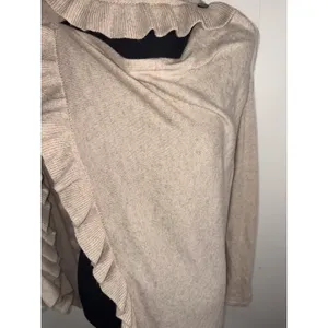 Claudia Nichole M Silk Cashmere Ruffle Wrap Cowl Neck Sweater Tunic thumbnail 6