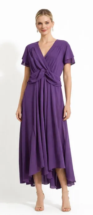 Liang Liang Purple High Low Dress Size missing - Pit to pit 19” across thumbnail 1
