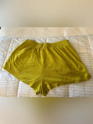 Offline by Aerie Women's Terrycloth Shorts Size Large Yellow Green Summer Pool thumbnail 2