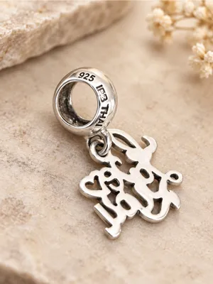 Vintage IBB Charm “I Love You” Thailand Sterling Silver Red Heart Stone thumbnail 2