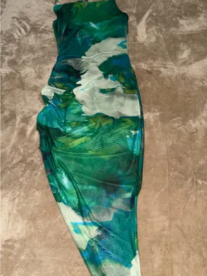 Green & Teal Abstract Midi Dress thumbnail 3