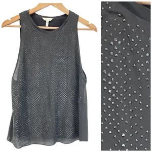 Rebecca Taylor Studded Silk Sleeveless Top Women Size 2 Chic Goth‎ Edgy Urban thumbnail 2