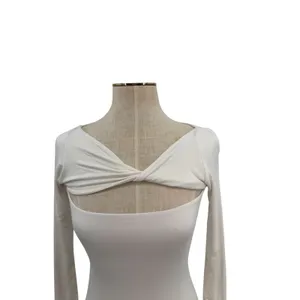 SER.O.YA Irene Twist Cutout Midi Dress White Long Sleeve Bodycon Size XS‎ thumbnail 4