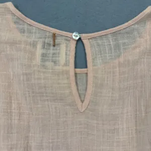 MISA Los Angeles Peach Cotton Rayon Ruffle Mini Dress Grommet‎ Crochet Small thumbnail 10