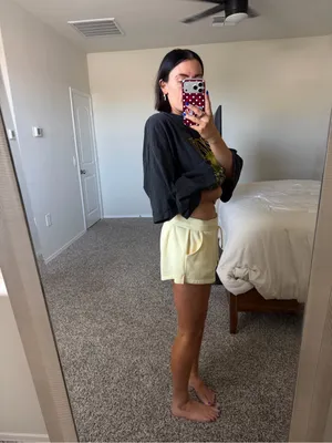Yellow sweat shorts thumbnail 2