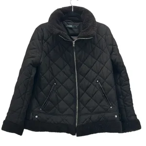 Lauren‎ Ralph Lauren Quilted Puffer Jacket Large Aviator Rebel Faux Fur thumbnail 1