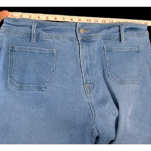 Mica Denim Wide Leg Crop Jeans Size‎ 32 Fits 12-14 Inseam 25" Stretch Pockets thumbnail 5