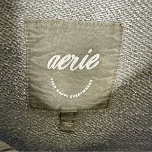 Aerie Half Zip Pullover Sweatshirt – Size Large – Green thumbnail 4