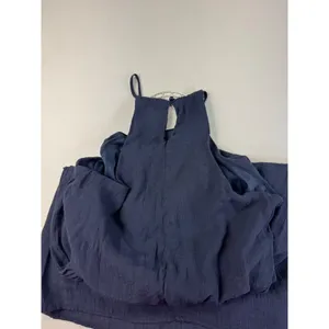 As‎ U Wish Navy Blue Halter Dress Silver Neck Detail Elastic Waist Size M thumbnail 9
