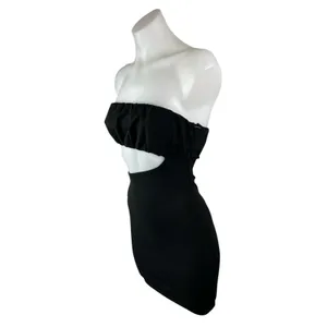 Princess Polly Womens Black Cut Out Sleeveless Tube Bandeau Mini Bodycon Dress 2 thumbnail 2