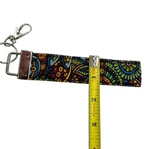 Psychedelic‎ Zentangle Paisley Small Coin Purse Wristlet Key Ring Set Multicolor thumbnail 5