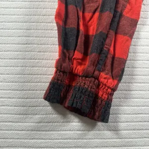 Aerie Women’s Small Red Black Buffalo Plaid Pajama Lounge Jogger Pants thumbnail 3