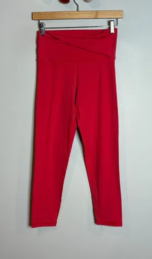 Aerie Real Me 7/8 twist leggings berry red pink thumbnail 1