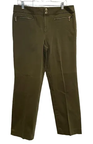 Ralph‎ Lauren Olive Green Wide Leg Pants Petite thumbnail 1