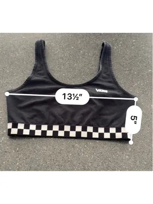 Women's Vans Black & White Checkered Sports Bra S thumbnail 4