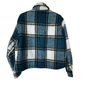 Zara Jacket Sz M Plaid Soft Cropped Shacket Classic thumbnail 2