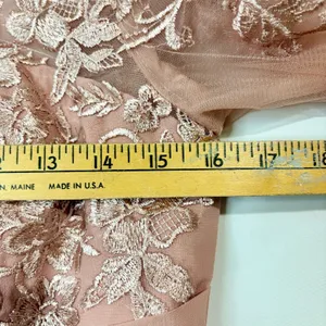 Women’s Lace Bodice Ruffle Chiffon Maxi Formal Gown Dress Dusty Rose Small 4 / 6 thumbnail 5